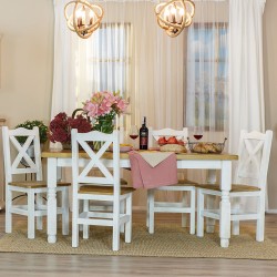 Rustykalny stół z litego drewna MES 01