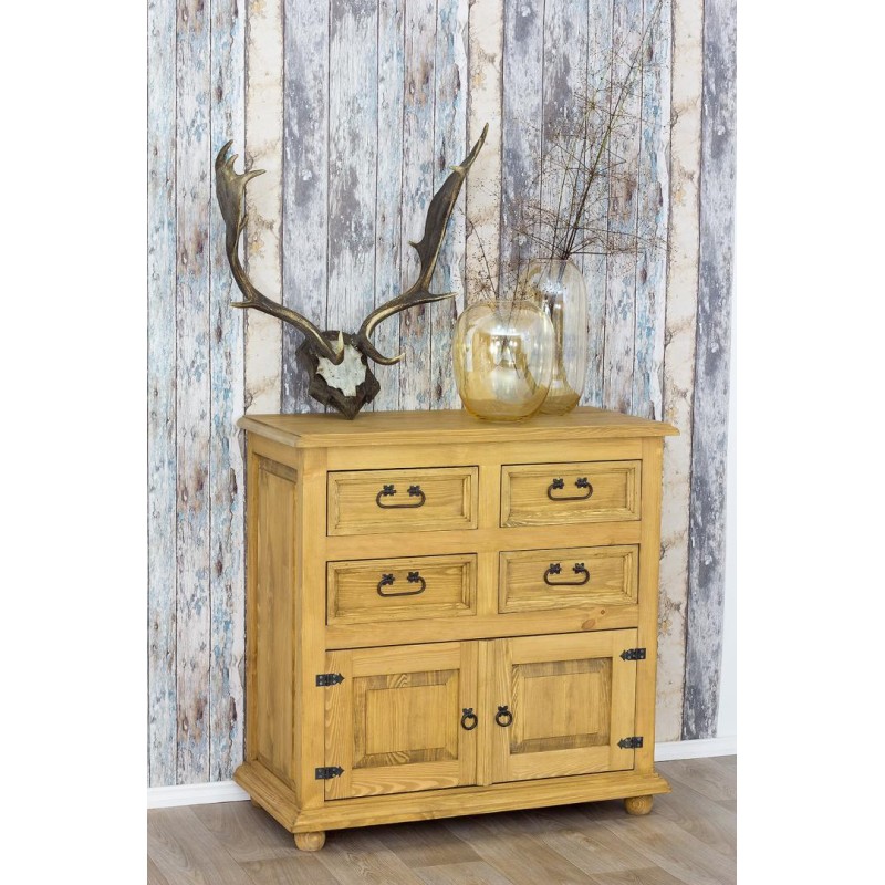 komoda drewniana z uchwytami retro