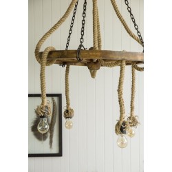 lampa koło w stylu country