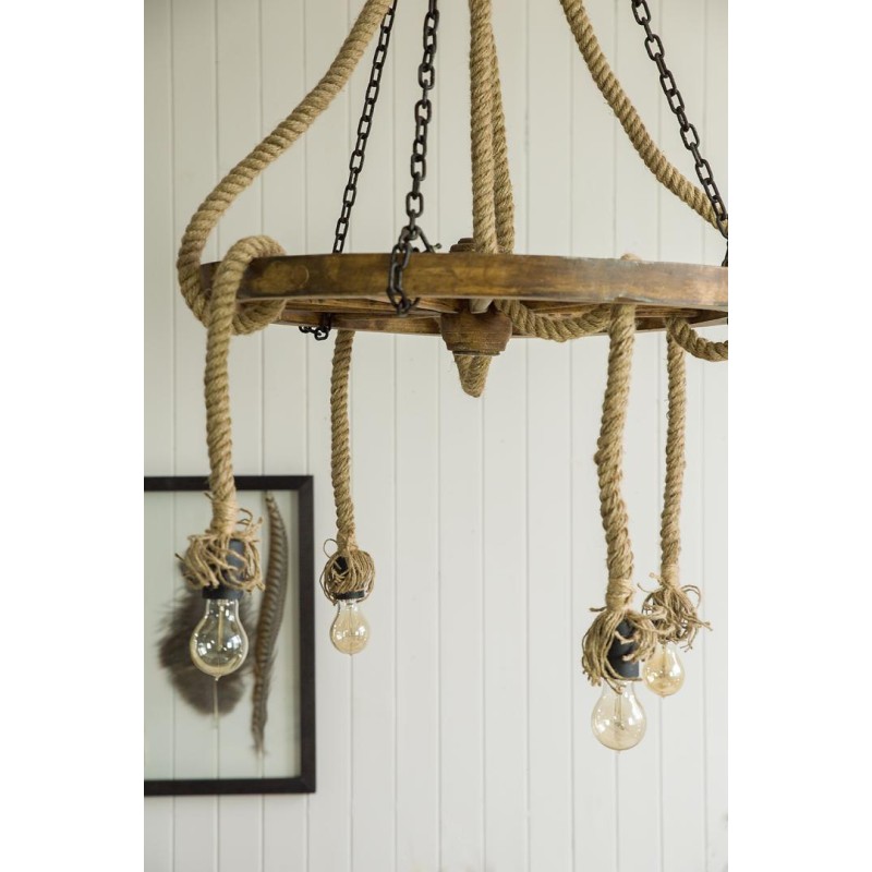 lampa koło w stylu country
