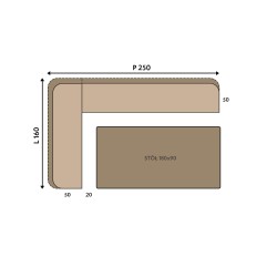 Drewniana ławka narożna SIL 19 /A /P150