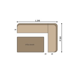 Drewniana ławka narożna SIL 19 /A /P150