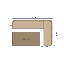 Drewniana ławka narożna SIL 19 /A /P150
