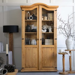 Przeszklona witryna drewniana VIT 112 SLIM