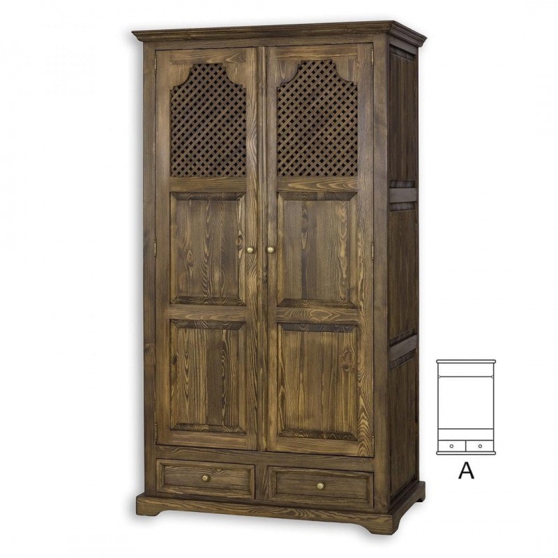 Drewniana szafa w stylu boho SZY 07 /A – CARBONE