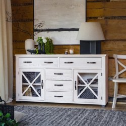 Bielona komoda drewniana SEL 19