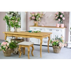 drewniany stol woskowany do jadalni 160x90