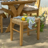 Rustykalny taboret plecione siedzisko - Meblo-Wosk Producent