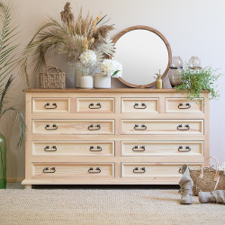 Rustykalna komoda z drewna COM 04