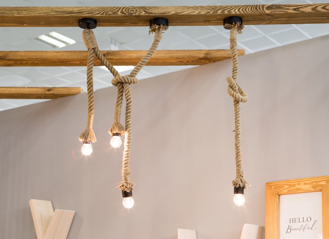 Rustykalna lampa sznurowa 100 cm