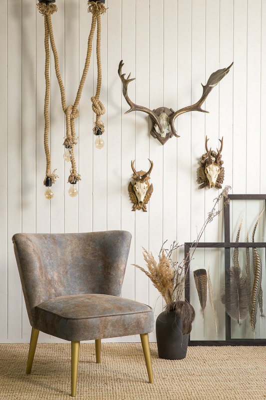 lampa sznurowa w stylu rustykalnym