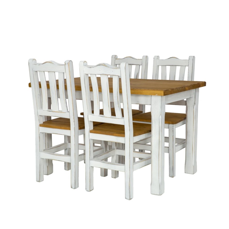 drewniany stół antyczny biały