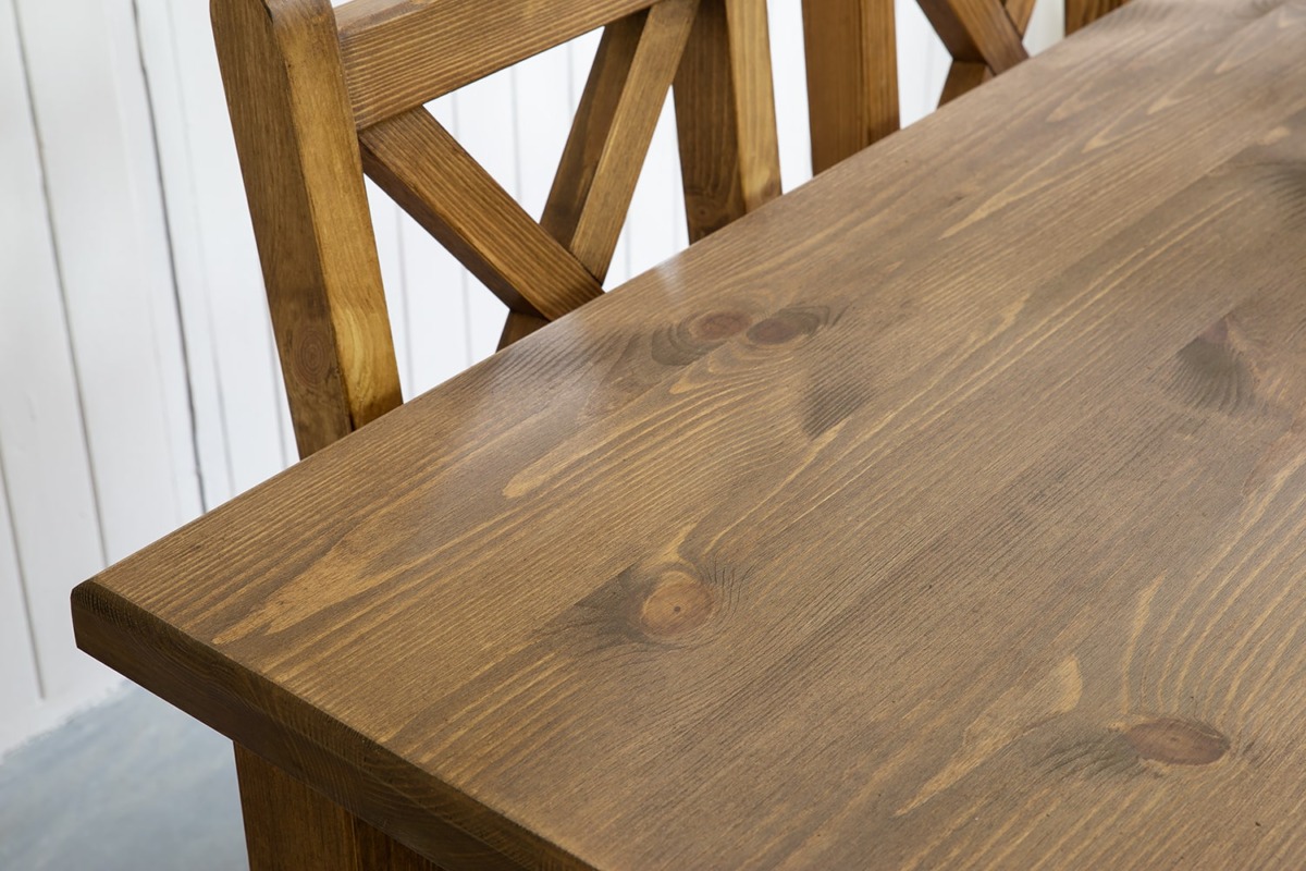 stół z prostym blatem klejonym