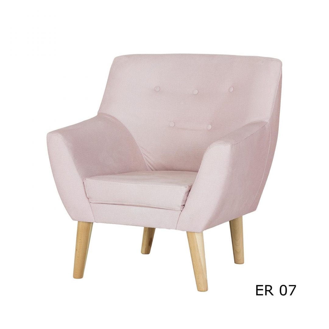 fotel tapicerowany różowy