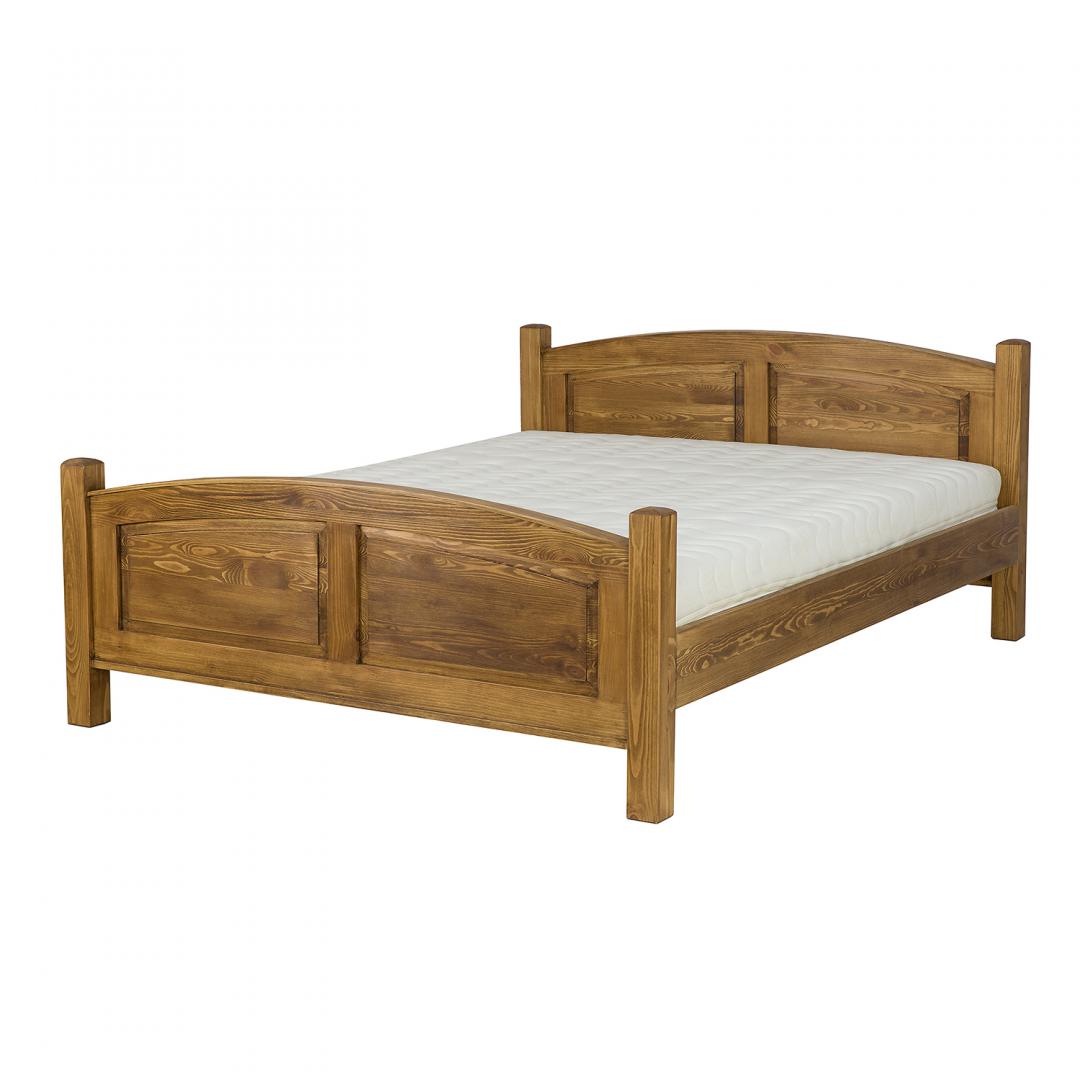 drewniane łóżko podwójne woskowane