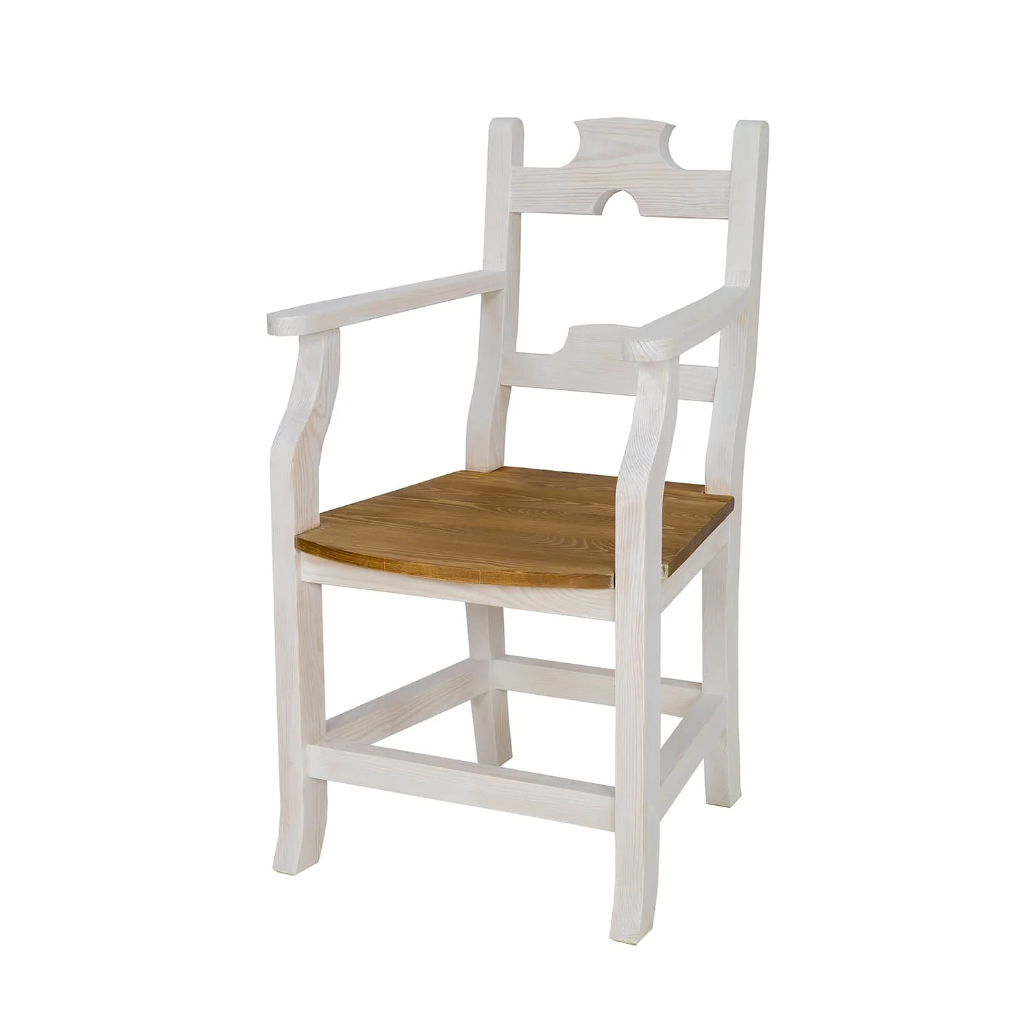 Bielony fotel drewniany SIL12 - WYPRZEDAŻ