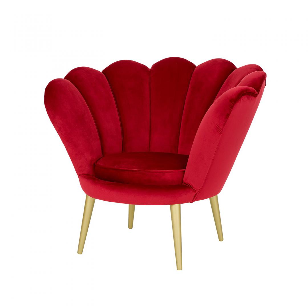 elegancki czerwony fotel do pokoju