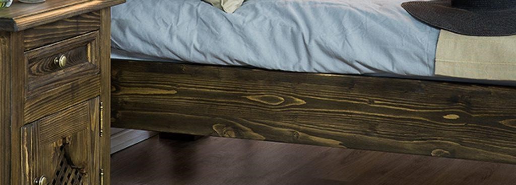 drewniane łóżko brunatny wosk