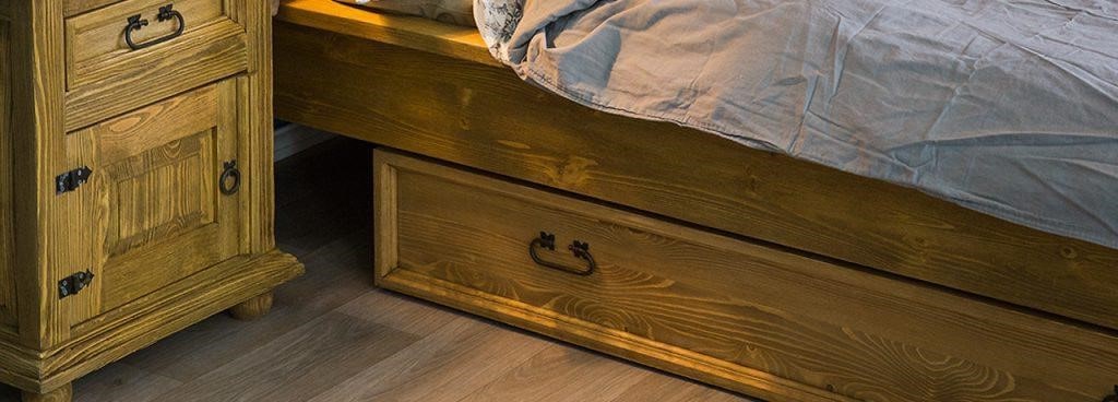 szuflada pod łóżkp ciemny wosk