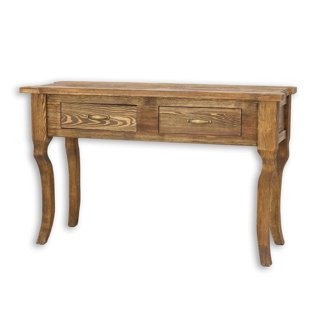 klasyczny stolik przyścienny z drewna